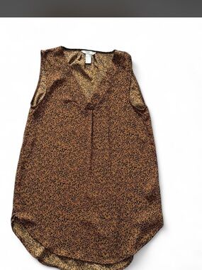 H&M Brown and Black Leopard Print Top